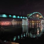 The bridge in Belgrade at night